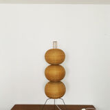 Triple wicker ball floor lamp