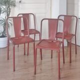Series of 4 chairs Tolix T4 years 50