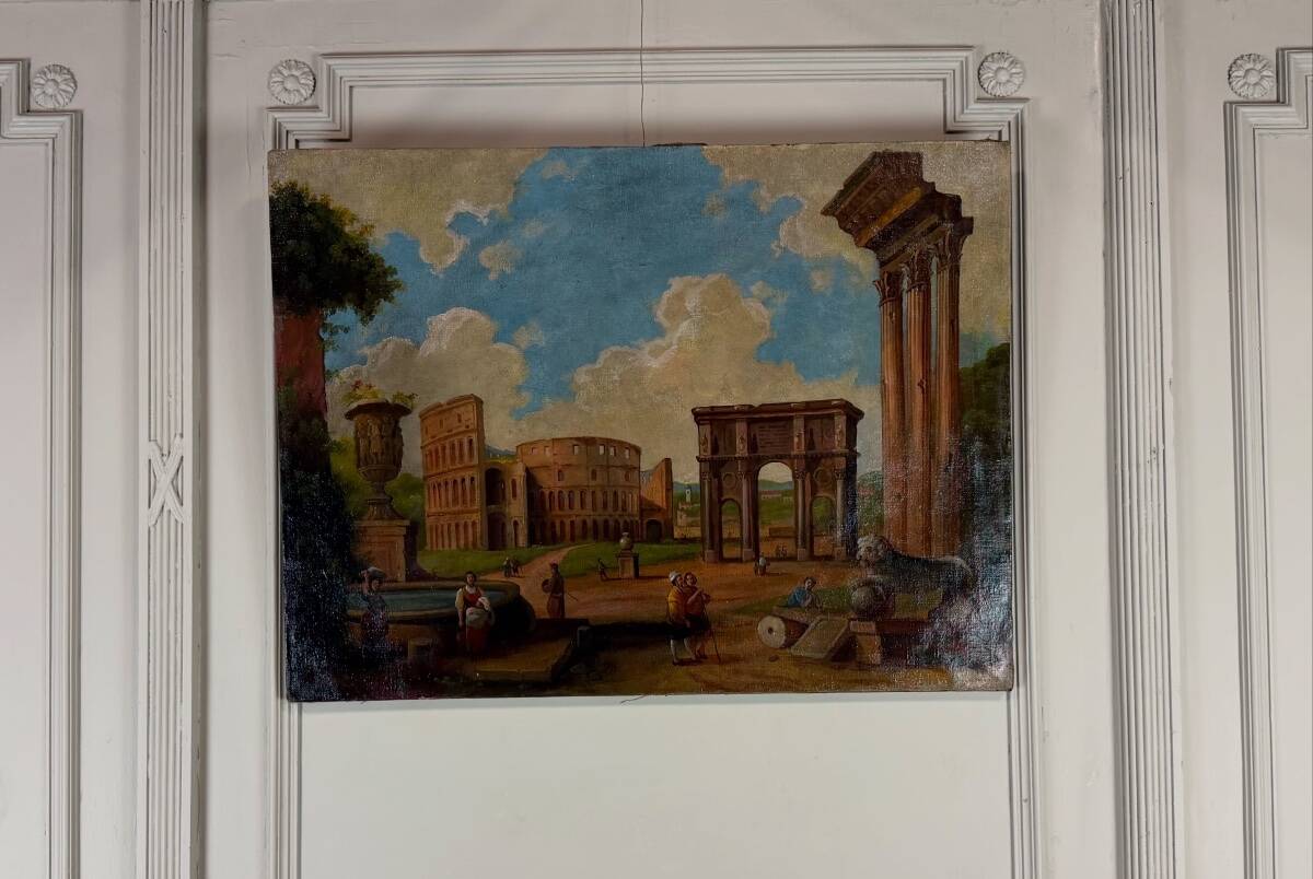 "The forum", a naive and romantic vision of Roman ruins, Italy, 19th century.