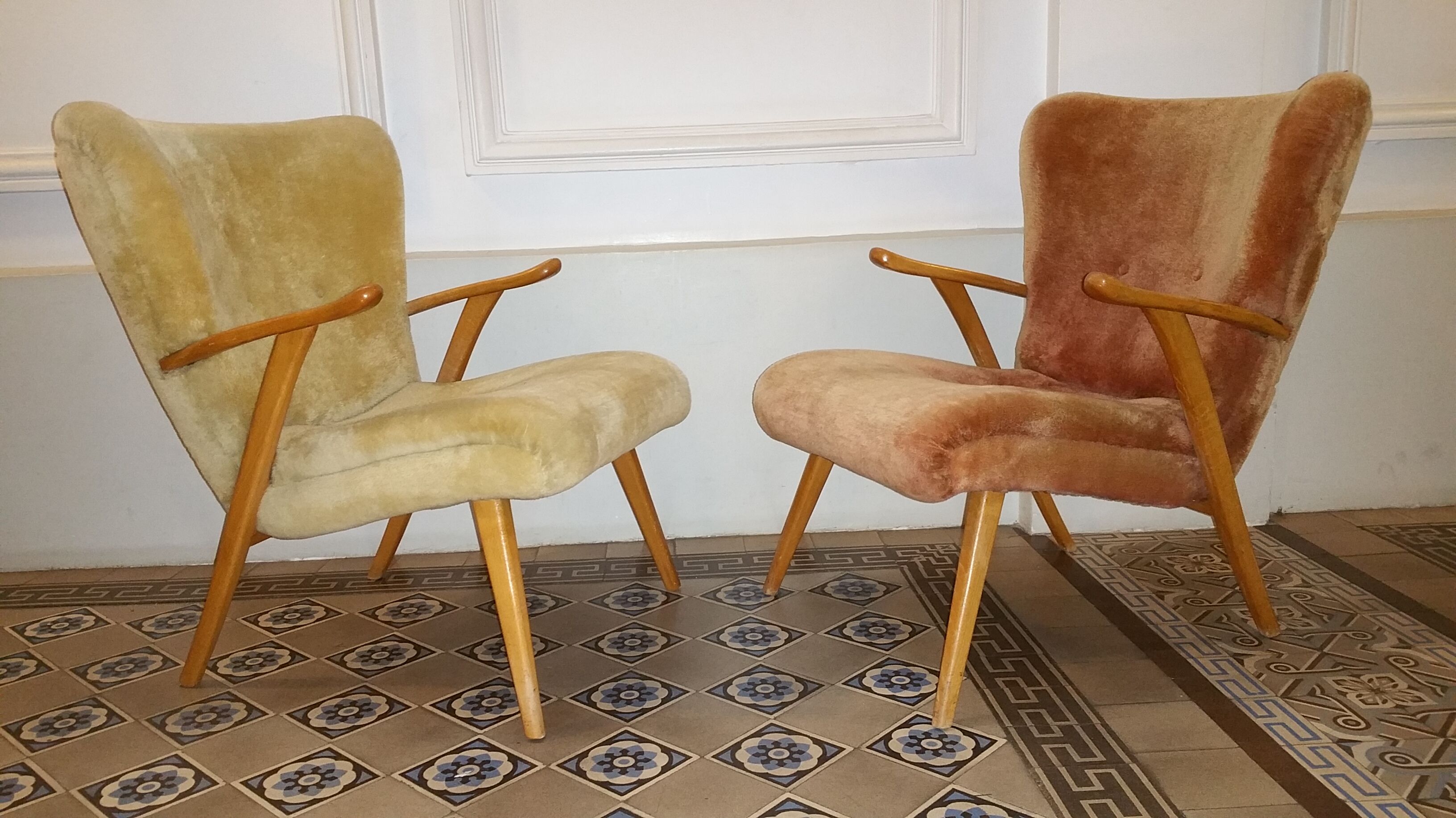 Lot of 2 Wing chairs chair Zig Zag