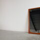 Asymmetrical mirror in Scandinavian teak 70x139cm