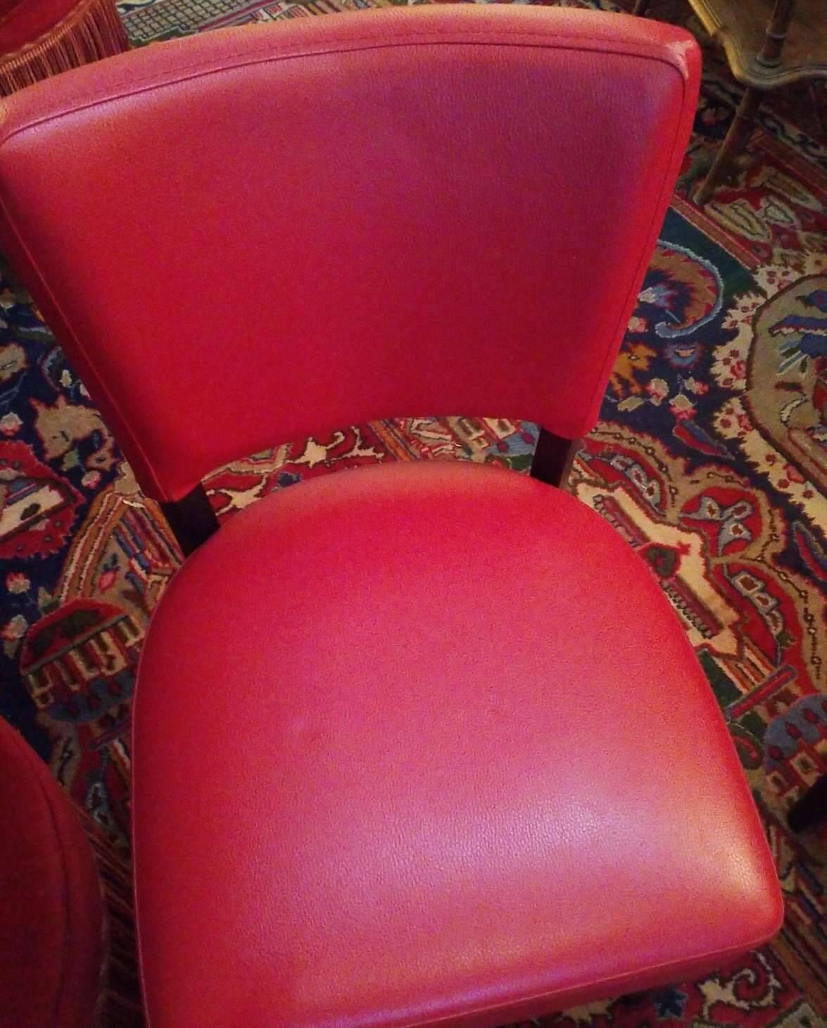 4 red chairs