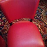 4 red chairs