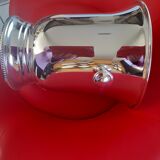Champagne bucket in silver metal.