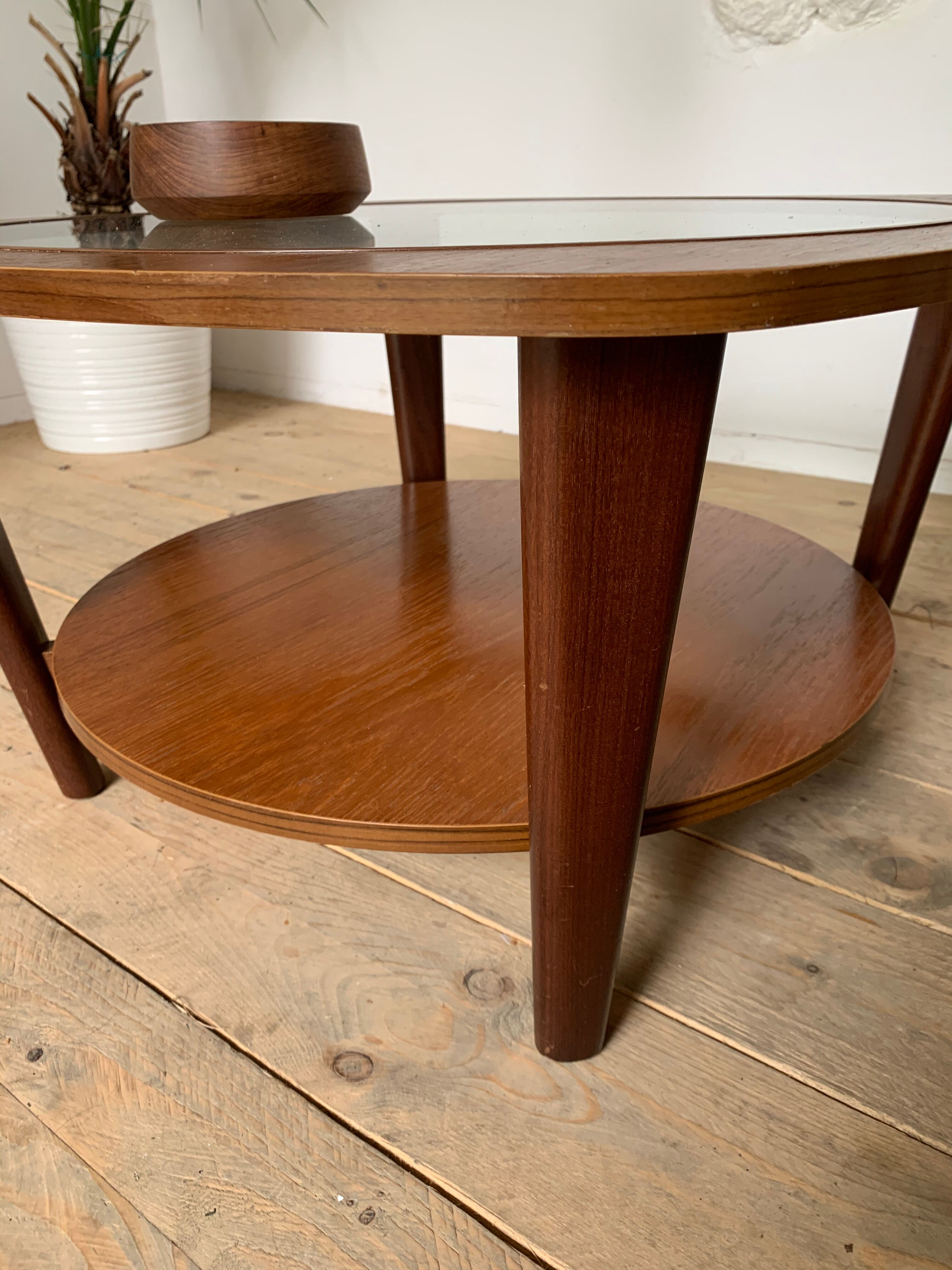 Square coffee table teak magazine, scandinavian style