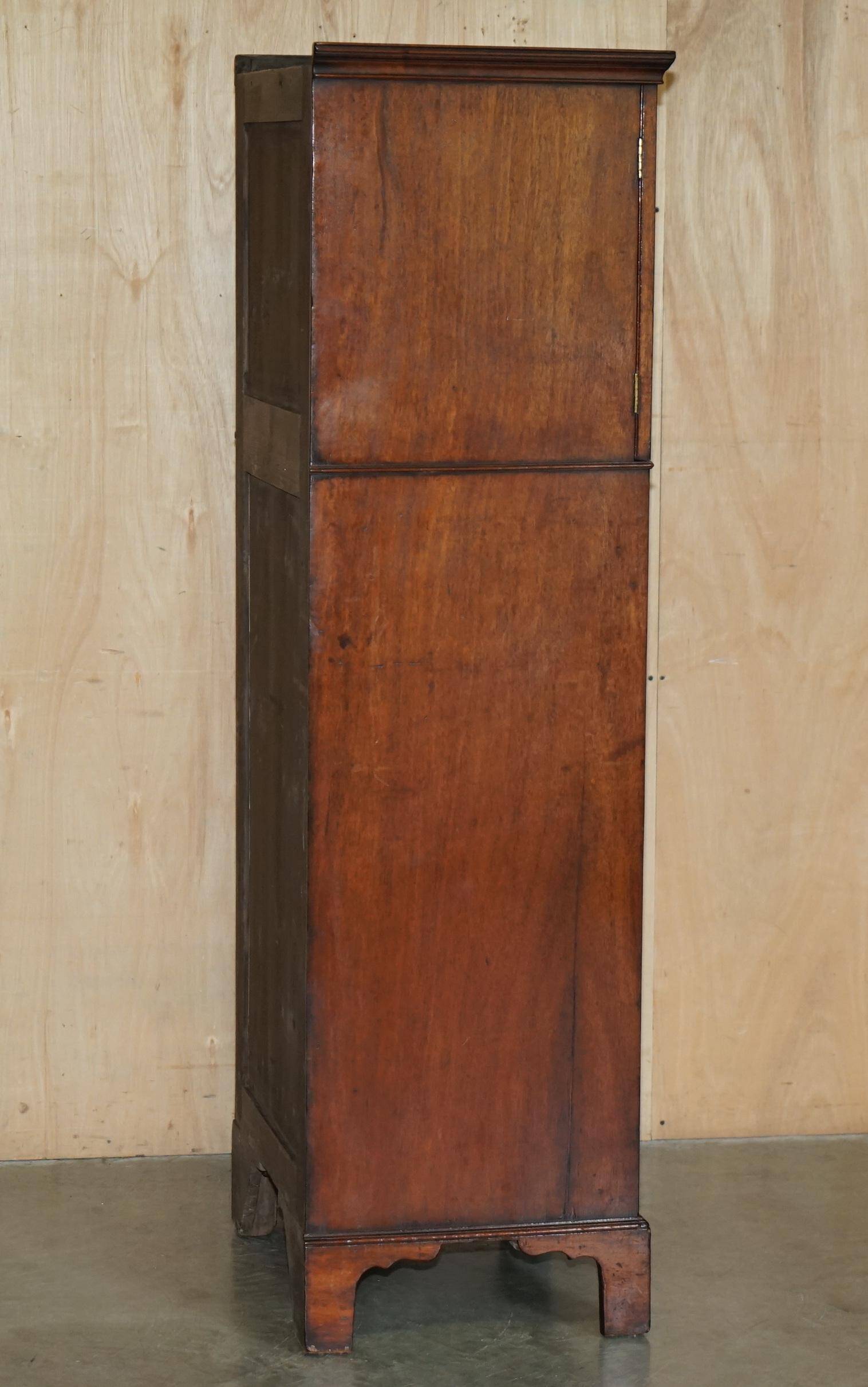 Pair of antique high chests of drawers from Castle Howard 1840 in hardwood.