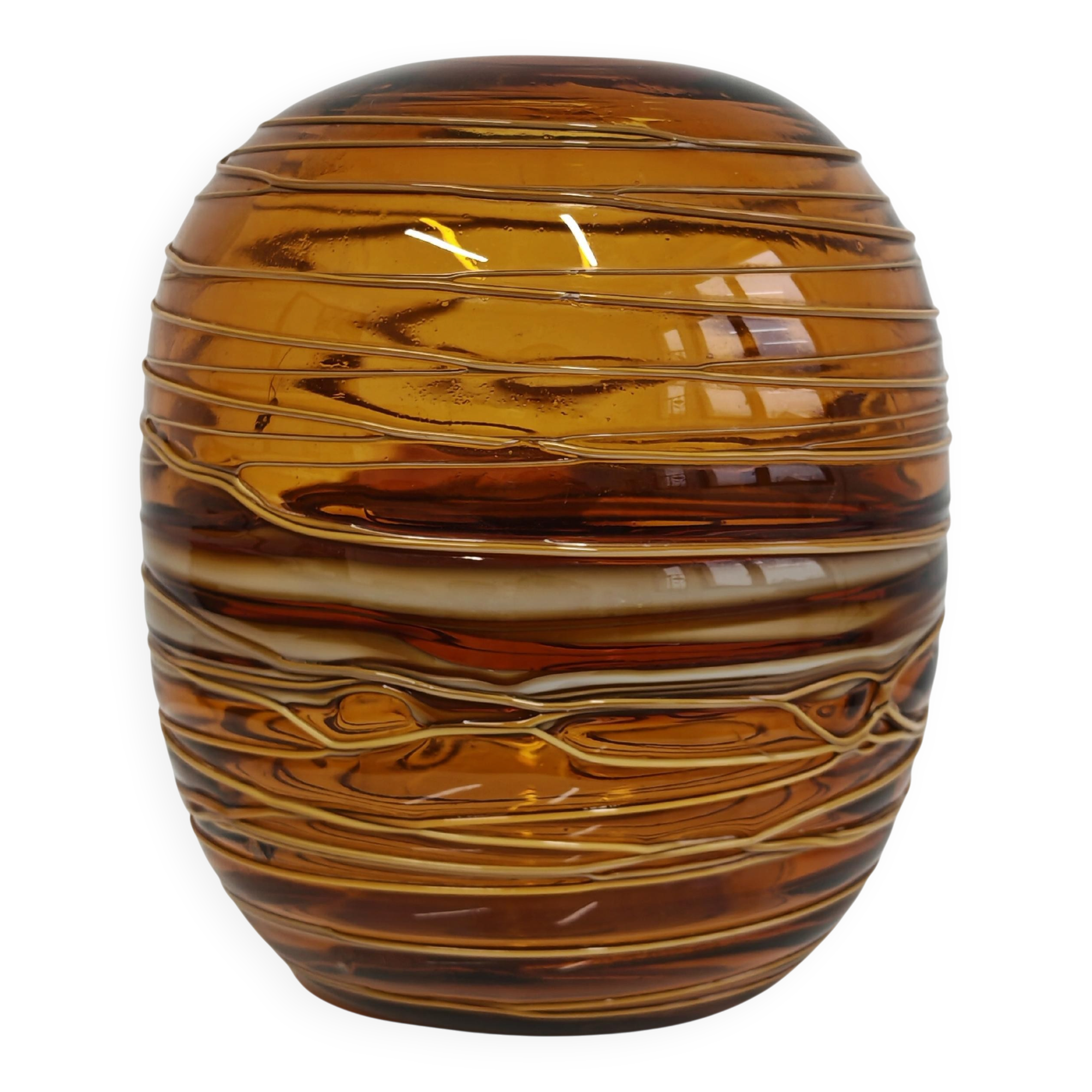 Mid-Century Murano vase in glass by Fulvio Bianconi for Venini