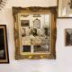 Golden wooden mirror in Louis XV style