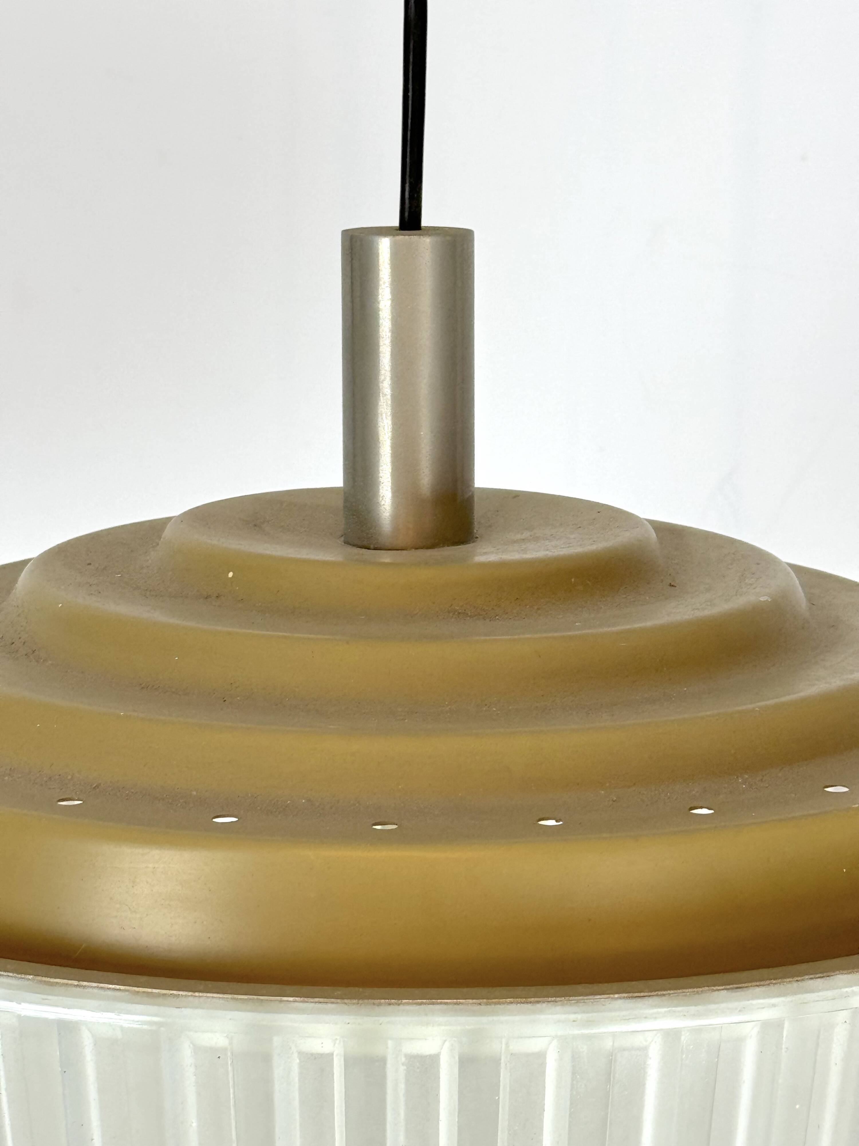 Seguso, Art Deco glass and metal chandelier from 40s