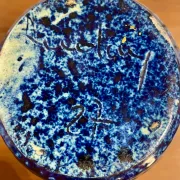 Navy blue vase signed Accolay