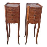 Pair of small bedside tables in Louis XV style