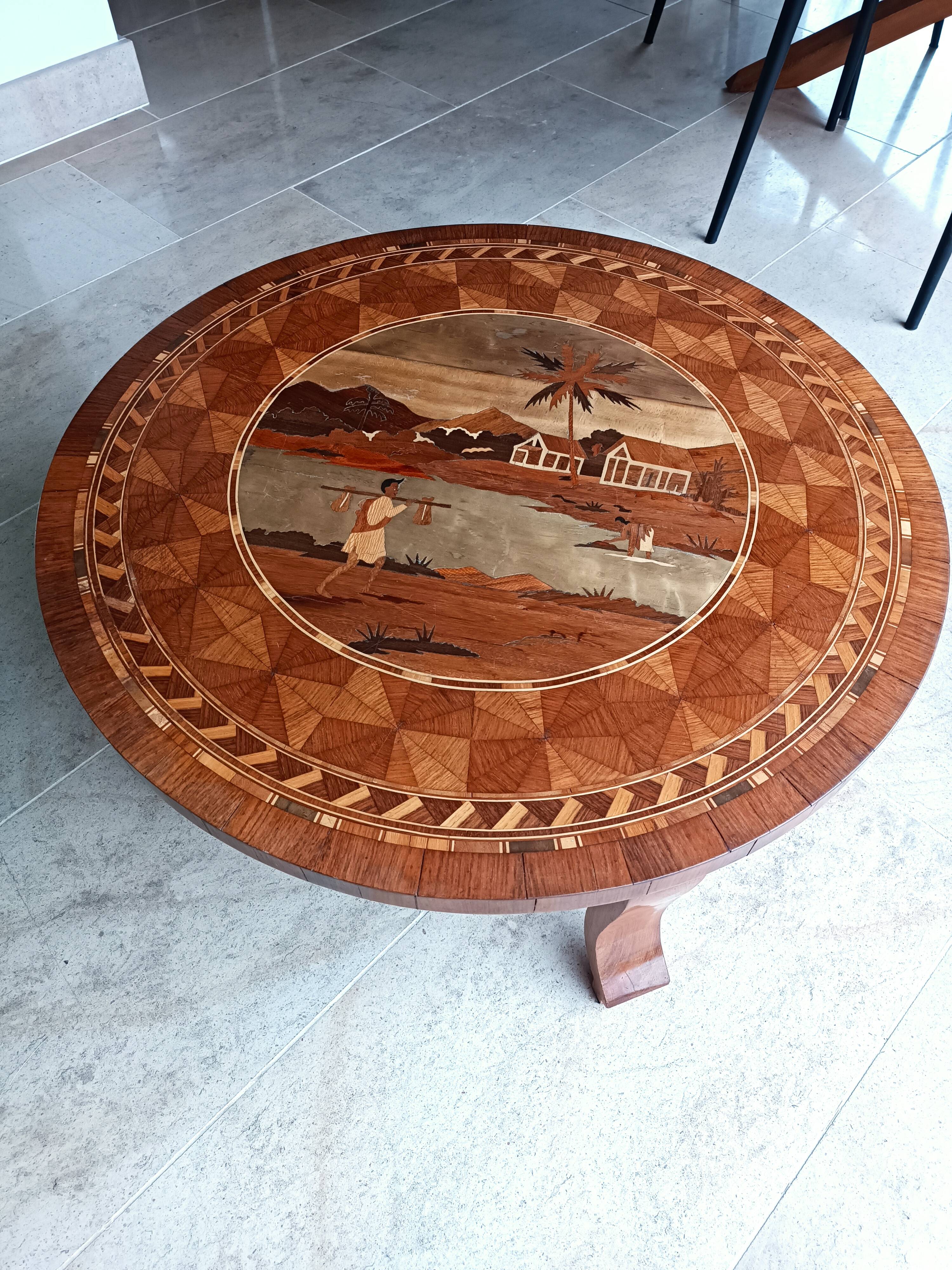 Marquetry coffee table