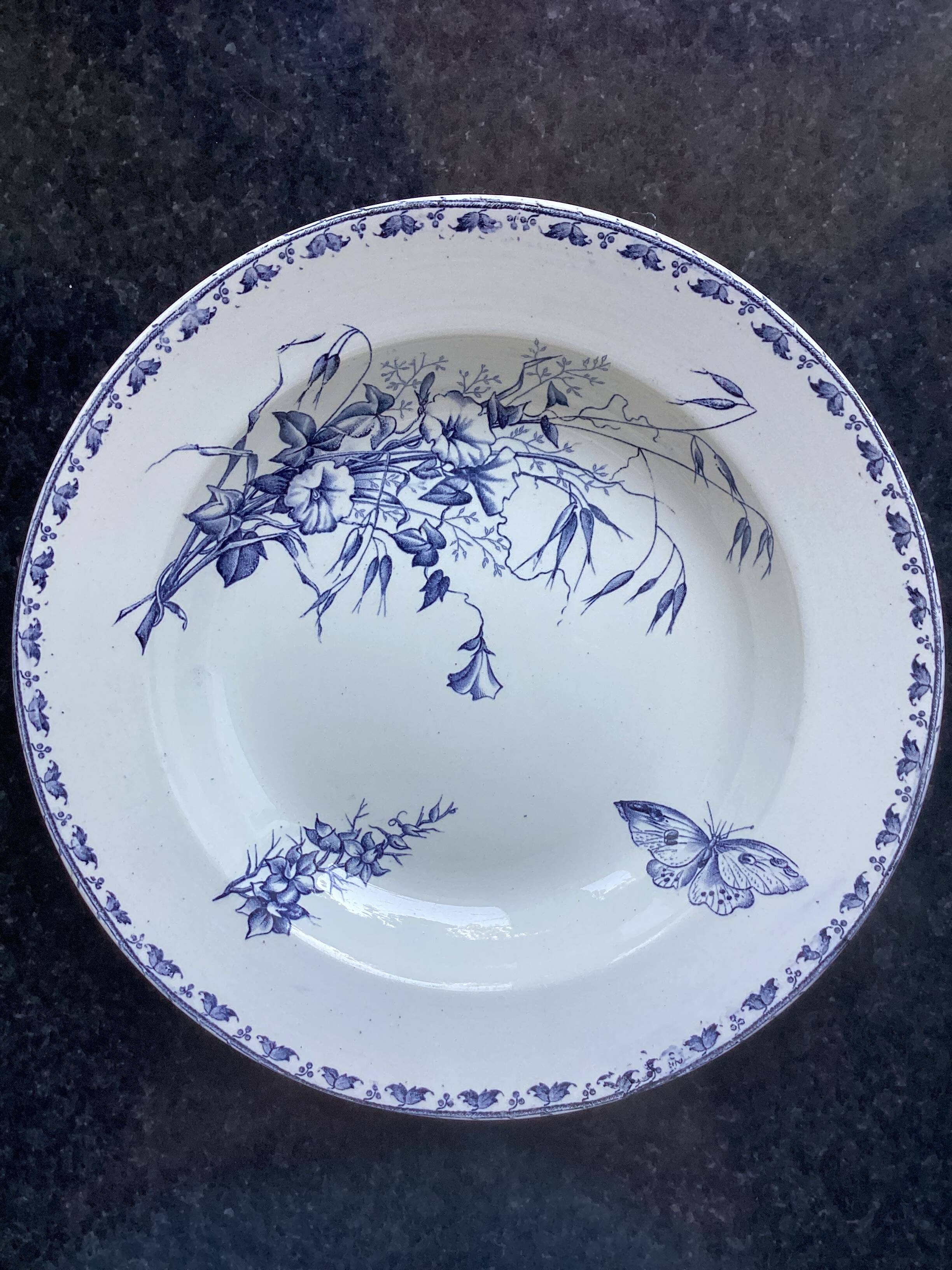 19th century Carmen iron earth soup plate dimensions: diameter -24 cm