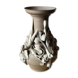 Vase barbotine décor art nouveau