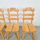 Dutch Brutalist Dining Chairs with Ladder Backrests in Oak, 1960s, Set of 4