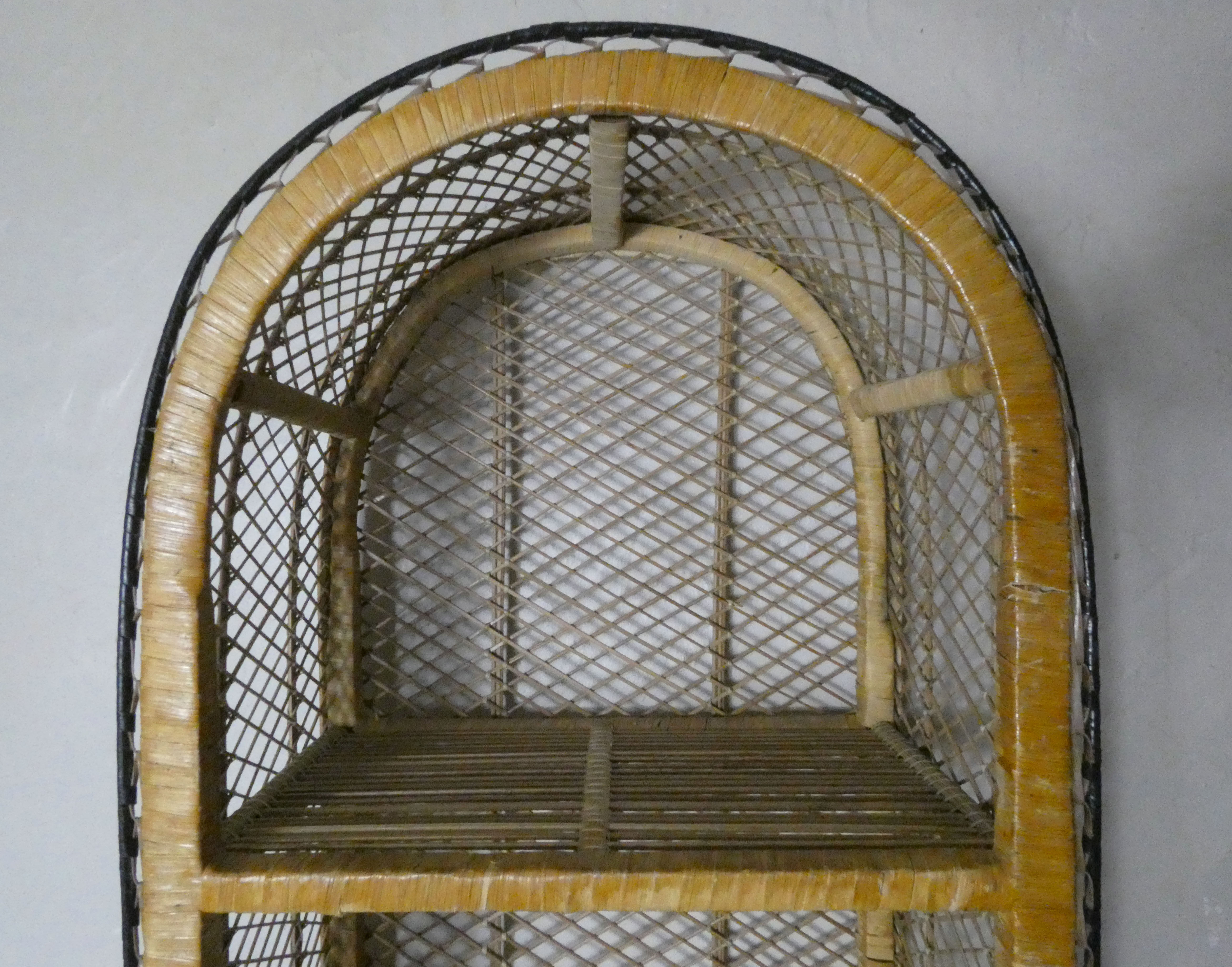 Rattan library shelf