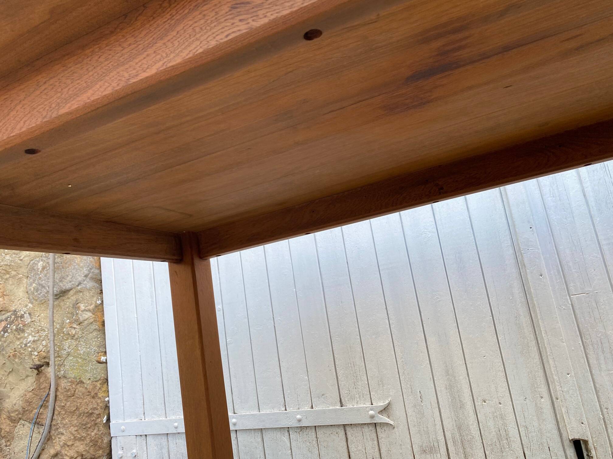 Vintage solid teak table 135x79cm an80