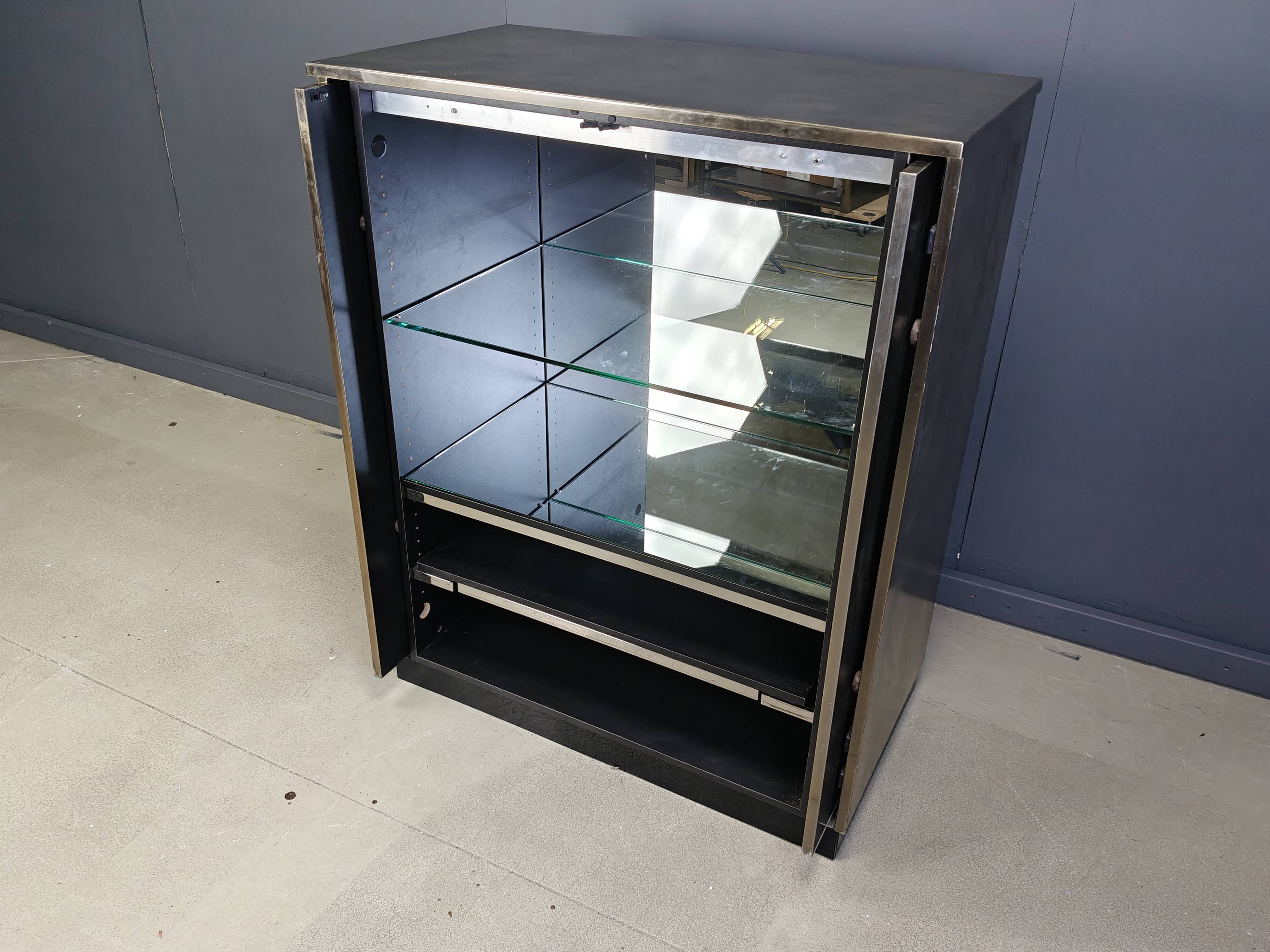Vintage brass bar cabinet by belgochrom, 1980s