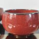 Duo de coupelles vintage en céramique rouge émaillée