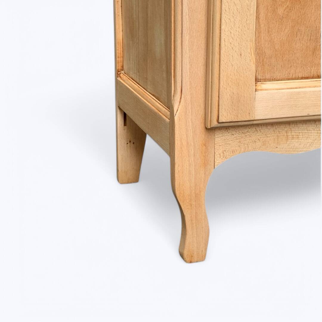 Parisian glass cabinet, raw wood, 1960s