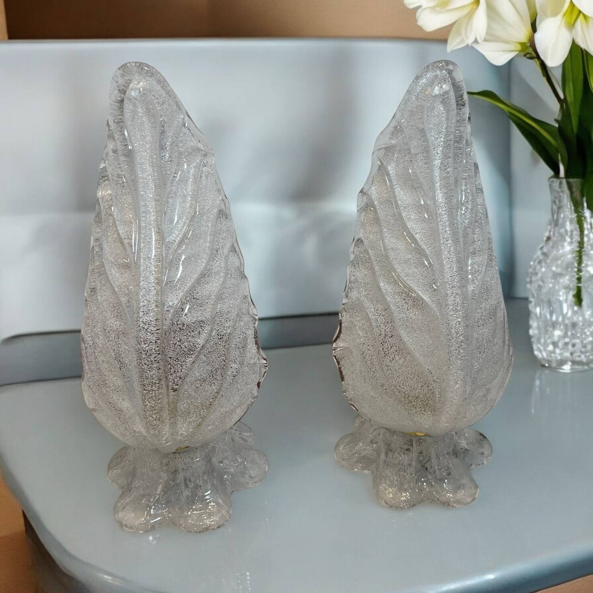 Murano Glass Table Lamps Set of 2