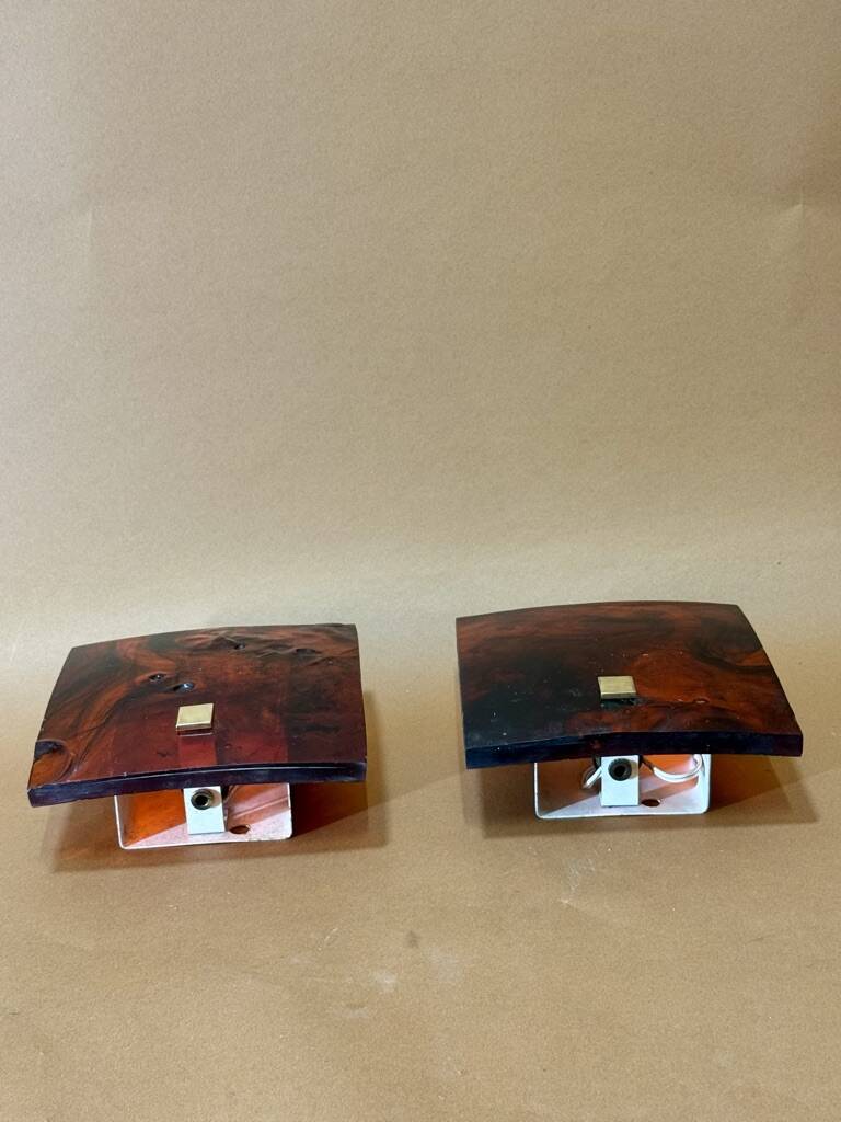 1970s resin wall lamps
