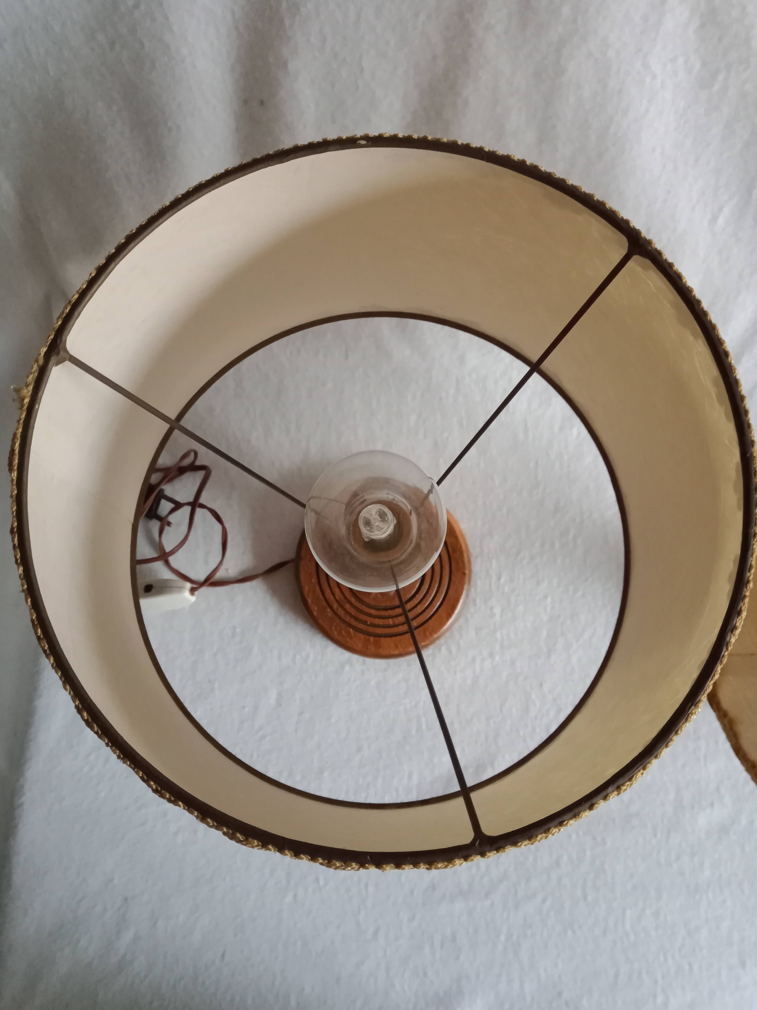 Vintage turned wooden bedside lamps