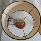 Vintage turned wooden bedside lamps