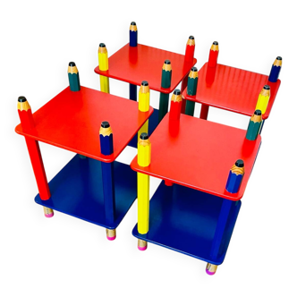 Set of 4 “Crayon” bedside tables - 1980s - Pierre Sala