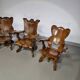 4 x large oak claw armchairs 1960s