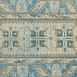 Distressed Vintage Blue Turkish Rug 4'1" X 6'9"