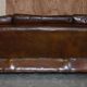 Restored leather mid-century modern low sofa