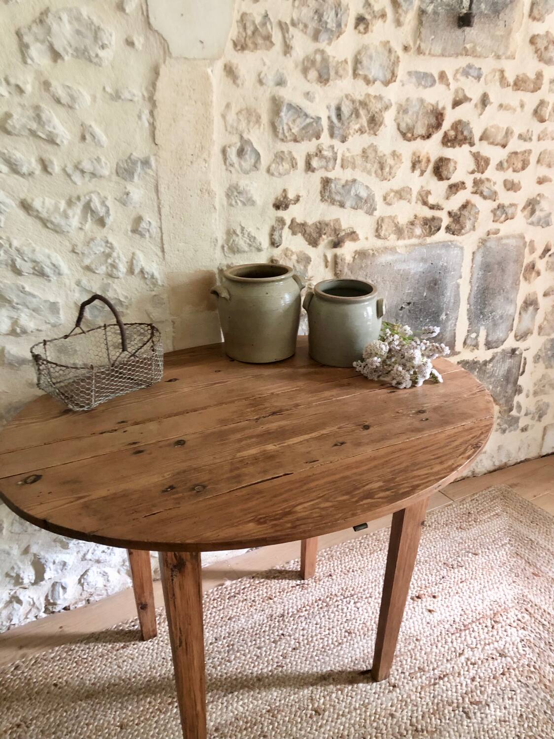 Antique round wooden table