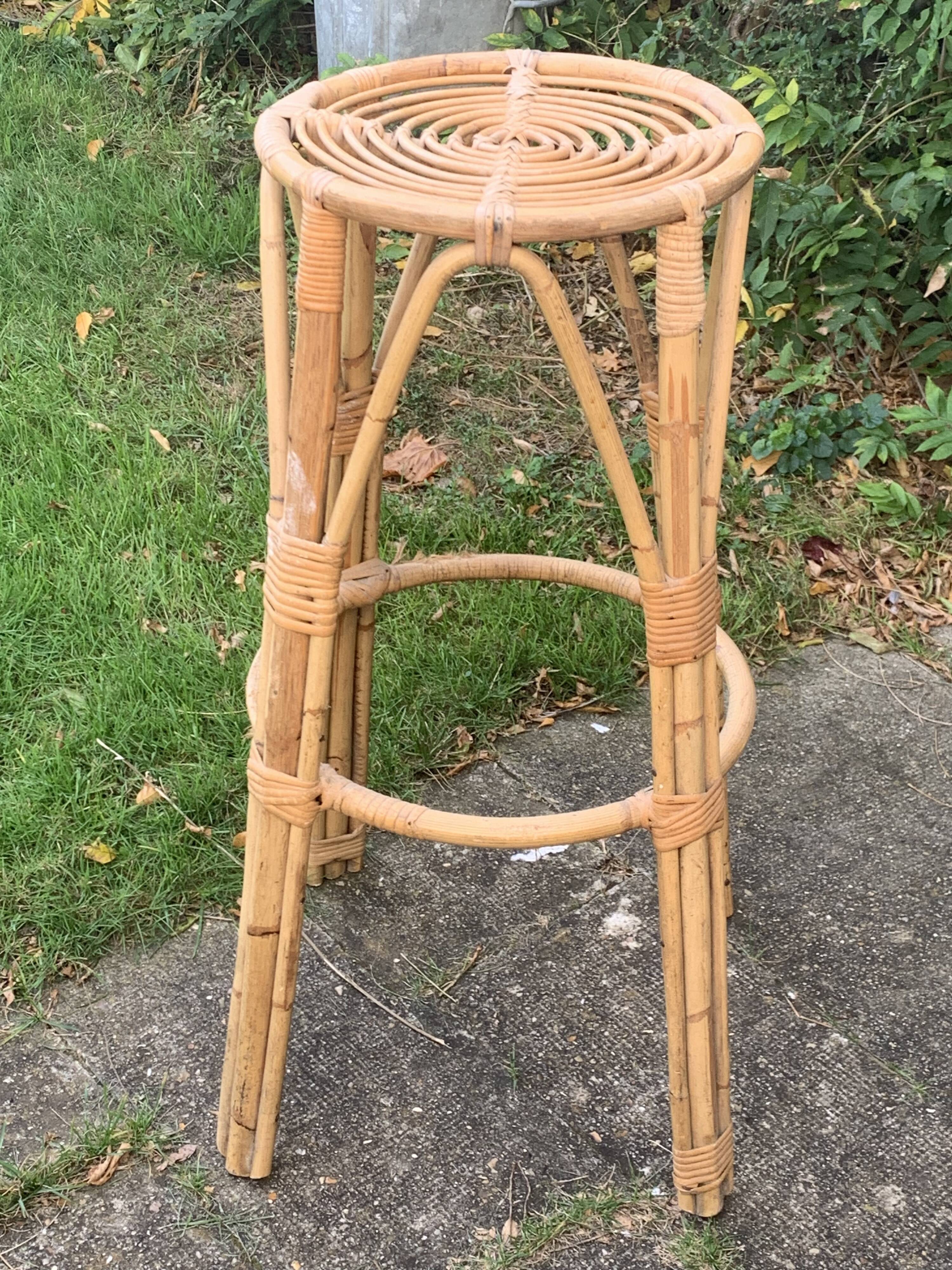Vintage rattan bar stool 1960/70