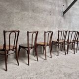 Set of 6 caned bistro chairs