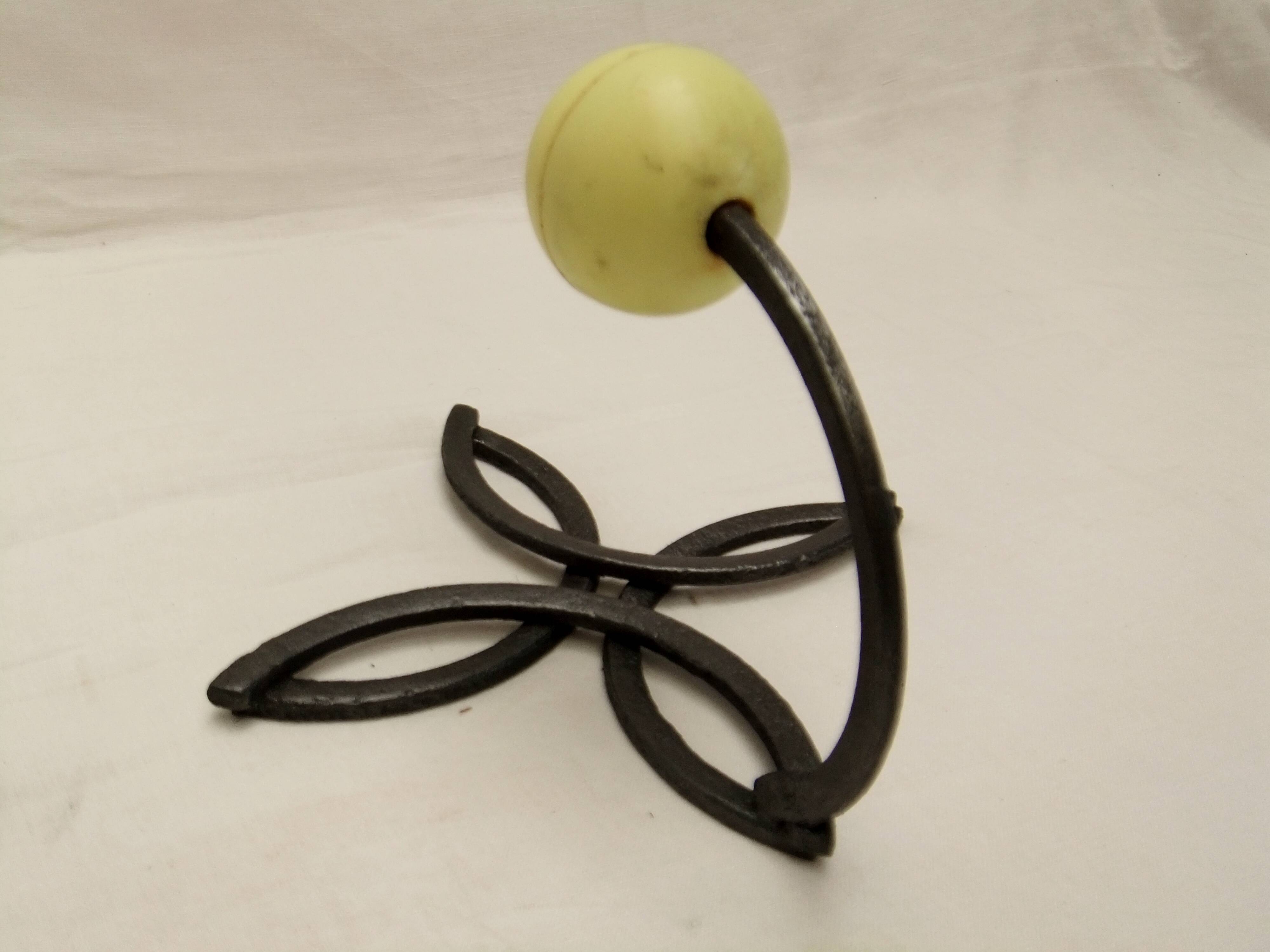 Wrought iron pair coat hook design