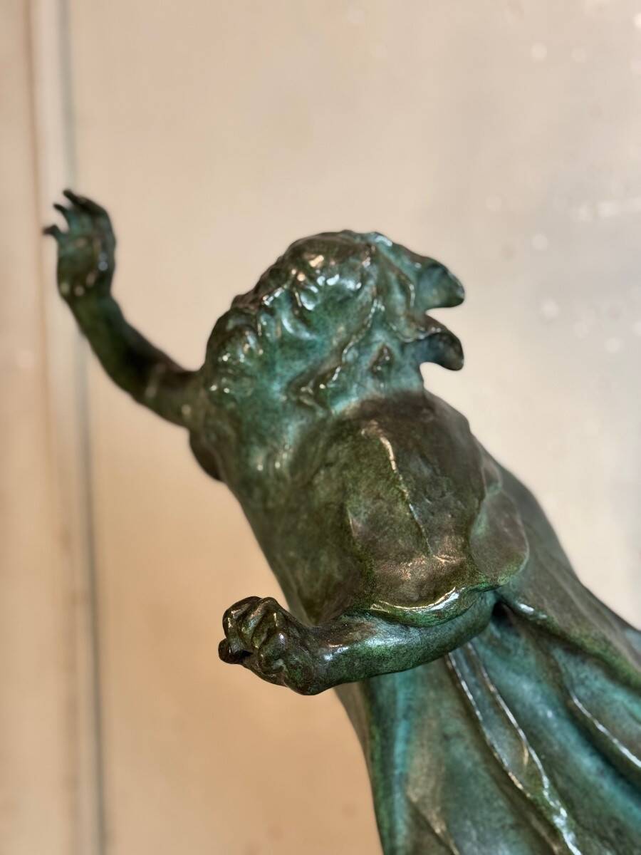 King Lear, green patinated bronze, Victor Rousseau (1865-1954) around 1905