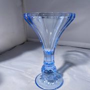Pair of Jamestown blue Virginia candlesticks or vases by Fostori