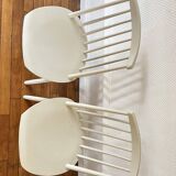 Set of 2 white Scandinavian Tapiovaara type chairs