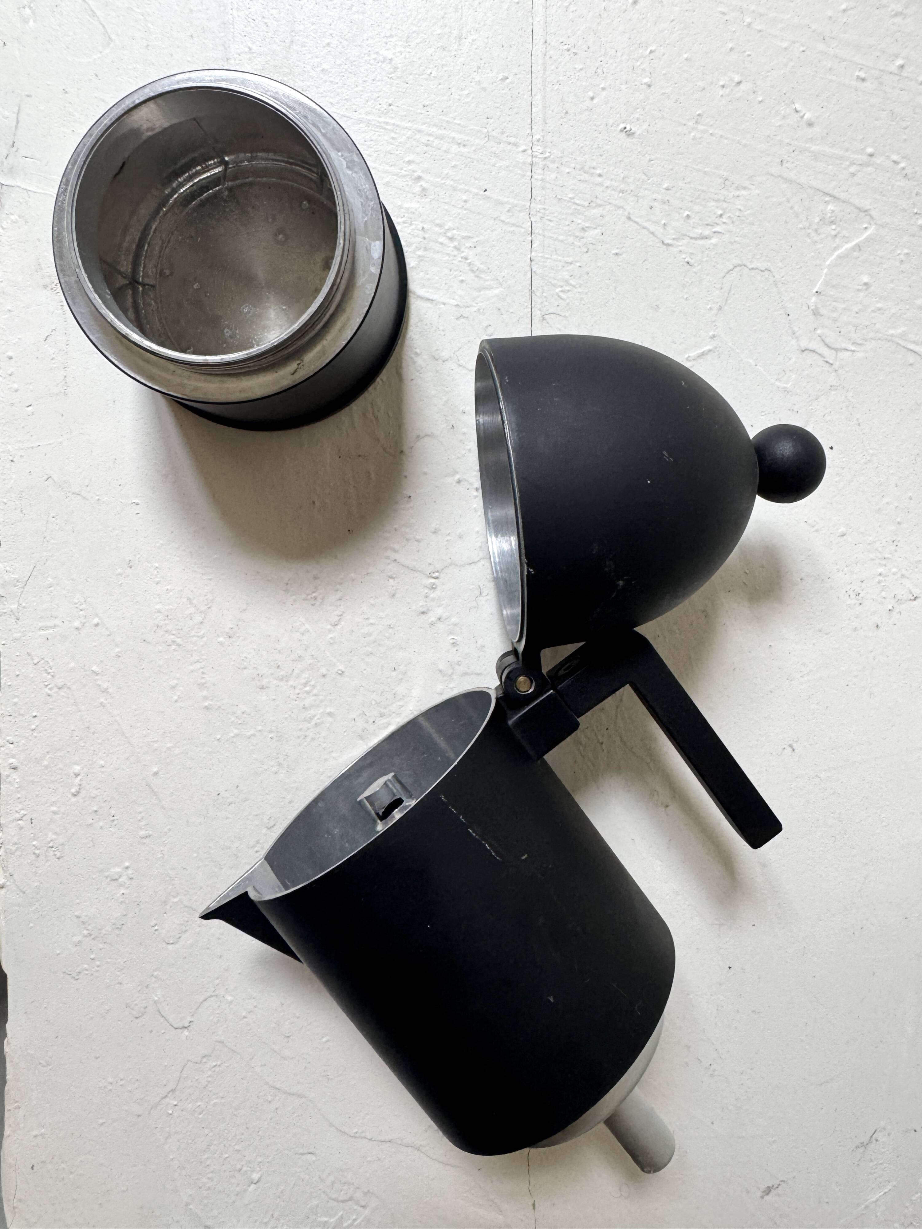 Black coffee maker design "La Cupola", Aldo Rossi for Alessi Italy 1988