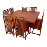 Table and chairs designed inspired by Frank Lloyd Wright.