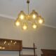 Large brass and glass chandelier by Hans-Agne Jakobsson, Sweden 1960s