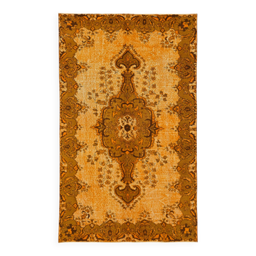 Overdyed Wool Vintage Handmade Carved Rug 168 cm x 282 cm