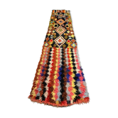 Tapis couloir Boucherouite vintage multicolore - 325 x 120 cm