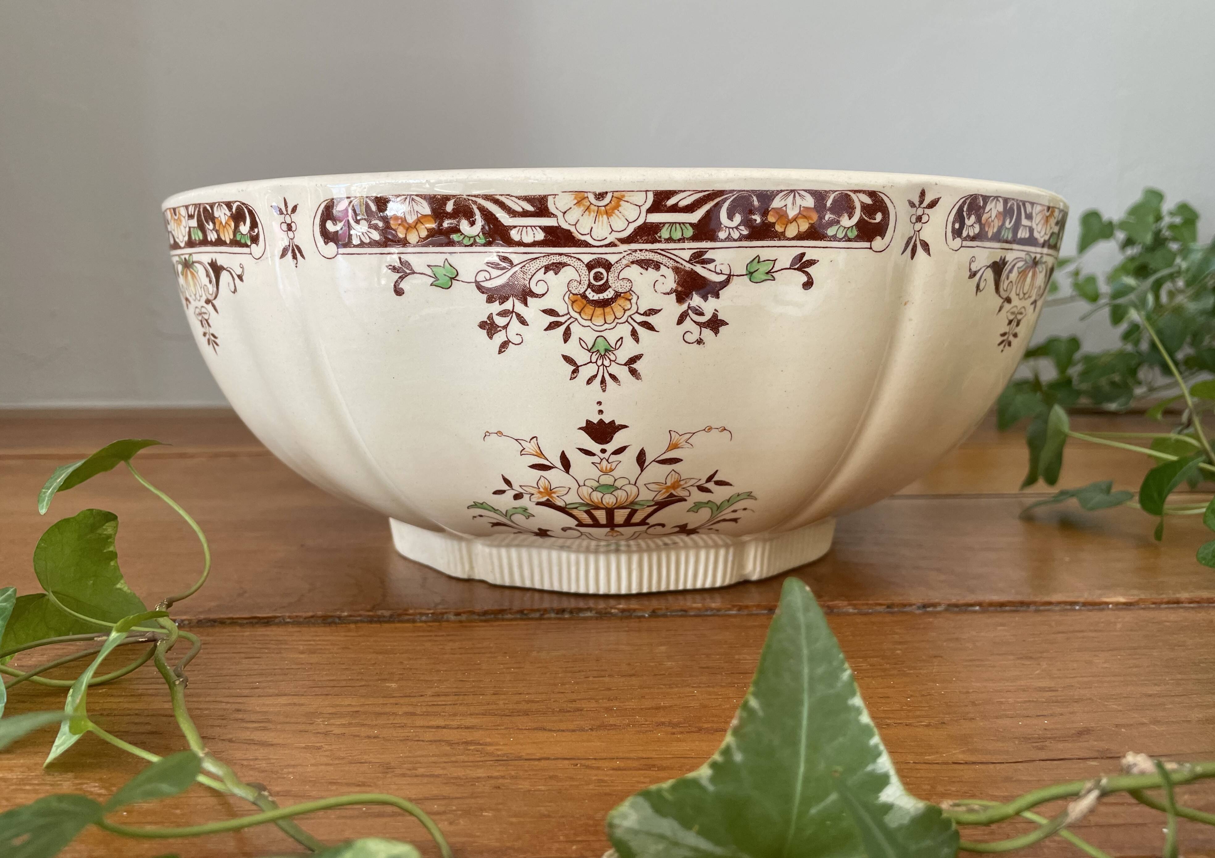 Antique Longchamp earthenware salad bowl