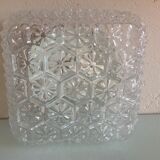Structured /vintage square glass ceiling lamp 60s-70s