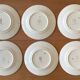 6 antique Longchamp earthenware dessert plates