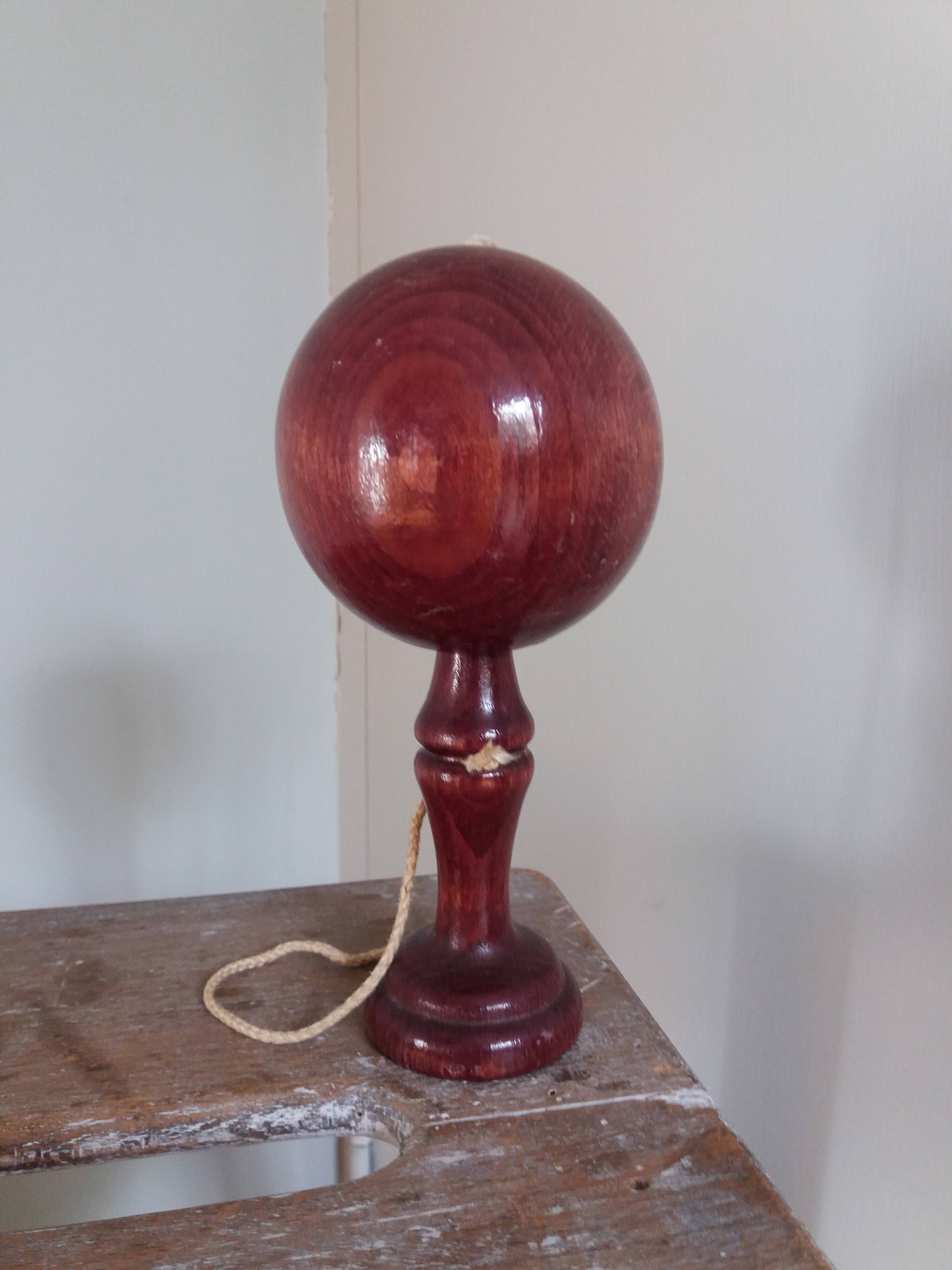 Old bilboquet stained wood plum purple