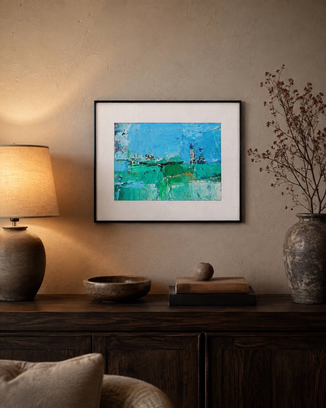 Peinture abstraite originale lumineuse – dlg Nicolas de Stael