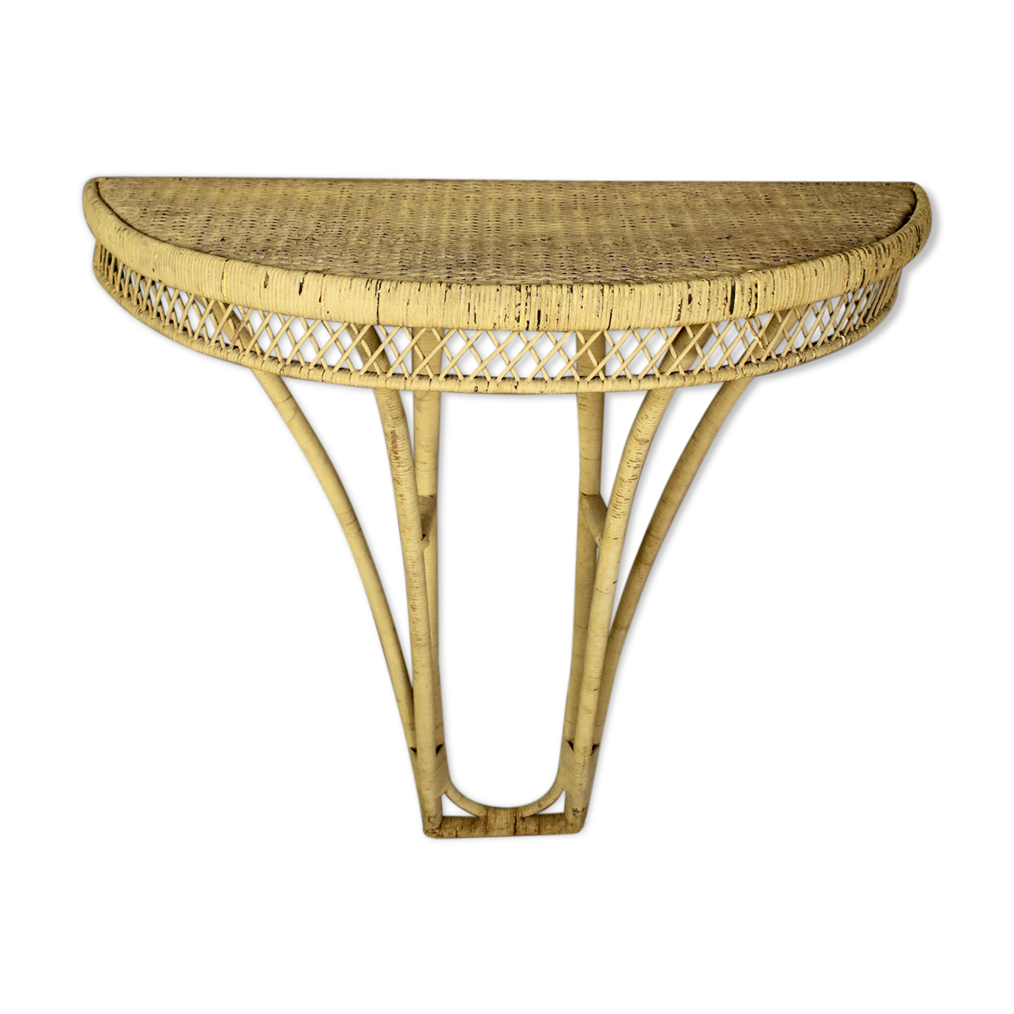 Vintage Rattan Wall Console